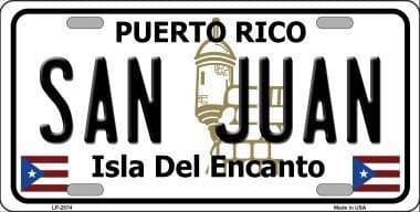 San Juan Puerto Rico Metal Novelty License Plate Tag LP2874