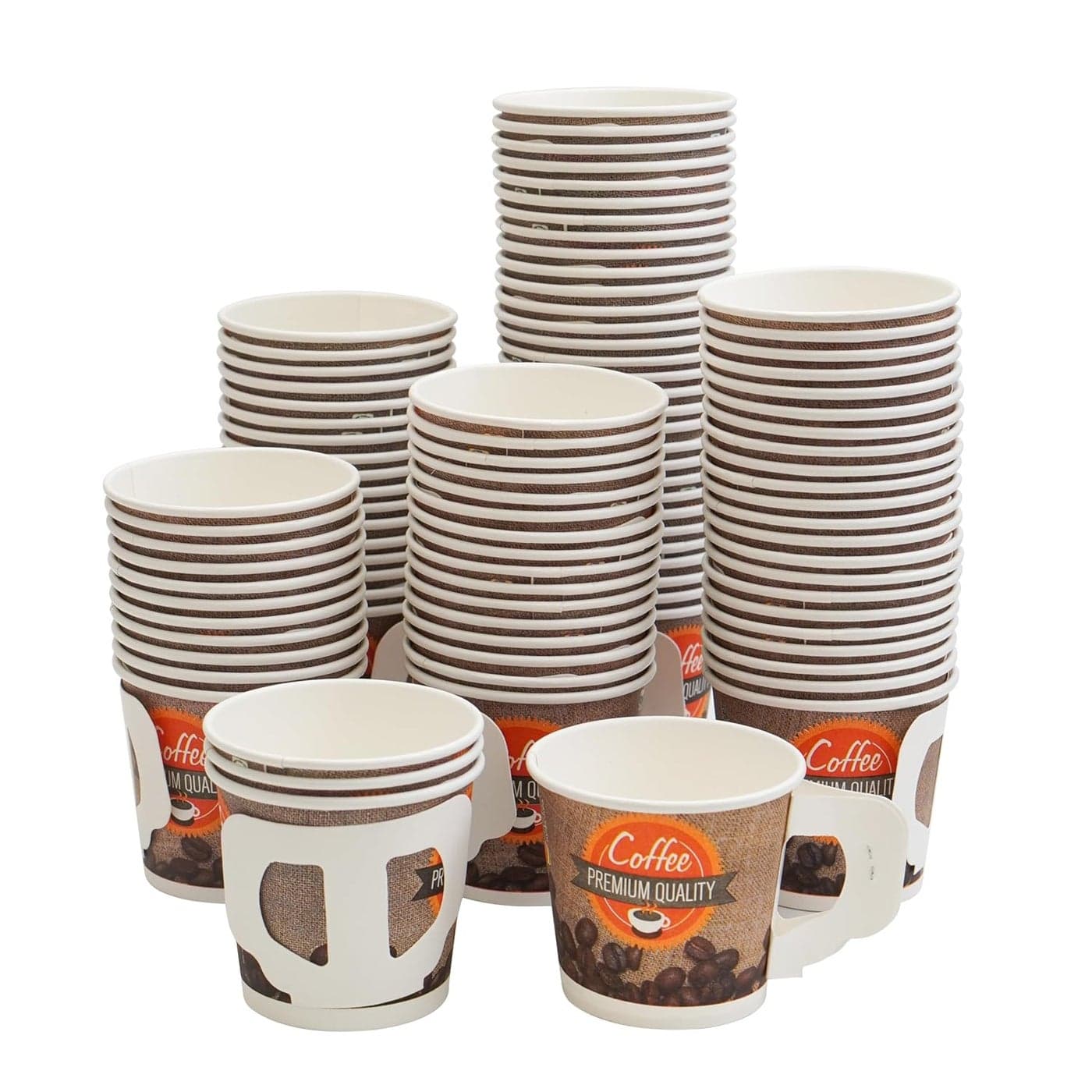 PARICOTT 150ml Handle Cup Coffee Printed Paper Disposable TeaCoffee MugsCupsGlassMulticolorone time use onlyRecyclable EcoFriendly Disposable Glasses 150ml Pack of 200pcs