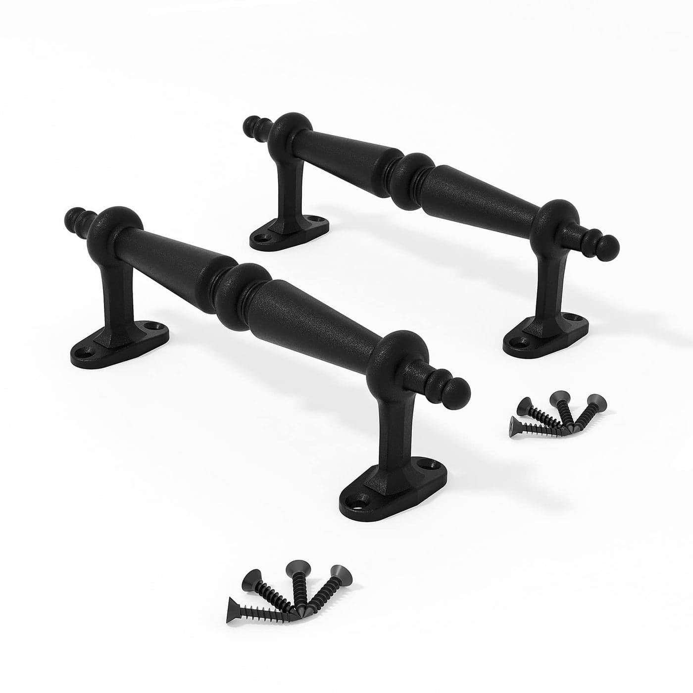 EaseLife 9 Barn Door Pull Handle Rustic Black Cast Iron Grab Gate Handles Easy Install 2 Pack