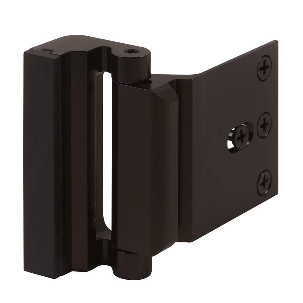 PrimeLine U 11126 Door Reinforcement Lock Add Extra High Security to your Home and Prevent Unauthorized Entry 3 In Stop Aluminum Construction Bronze Single Pack