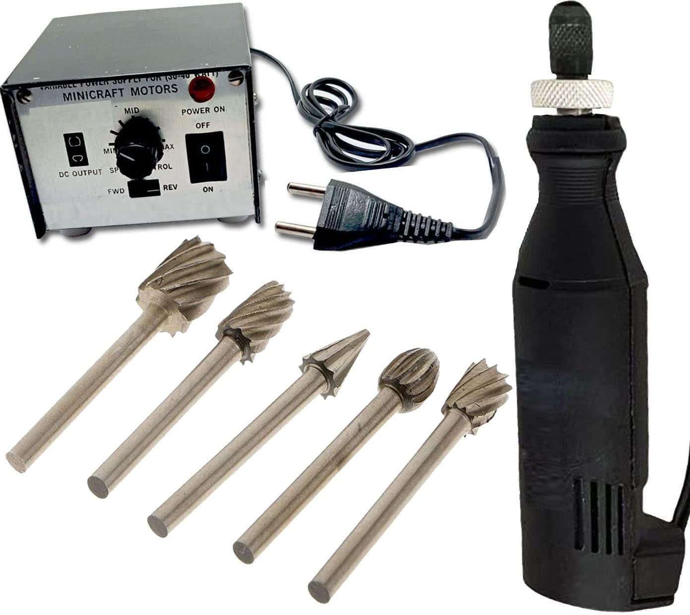 DIY Crafts 5x Diamond Burrs, Diamond Burrs, Tools Minicraft Machine/Mini Drill Machine+12V Speed And Direction Control Stabilizer Elimeter Box Adjustable (5x Diamond Burrs, Diamond Burrs)