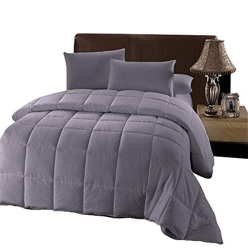 Royal Hotel Bedding Plush Down Alternative Comforter Duvet Insert with Corner Tabs - All-Season Hypoallergenic Comforter Reversible - 100% Plush Down Alternative Fill - Oversized King, Gray