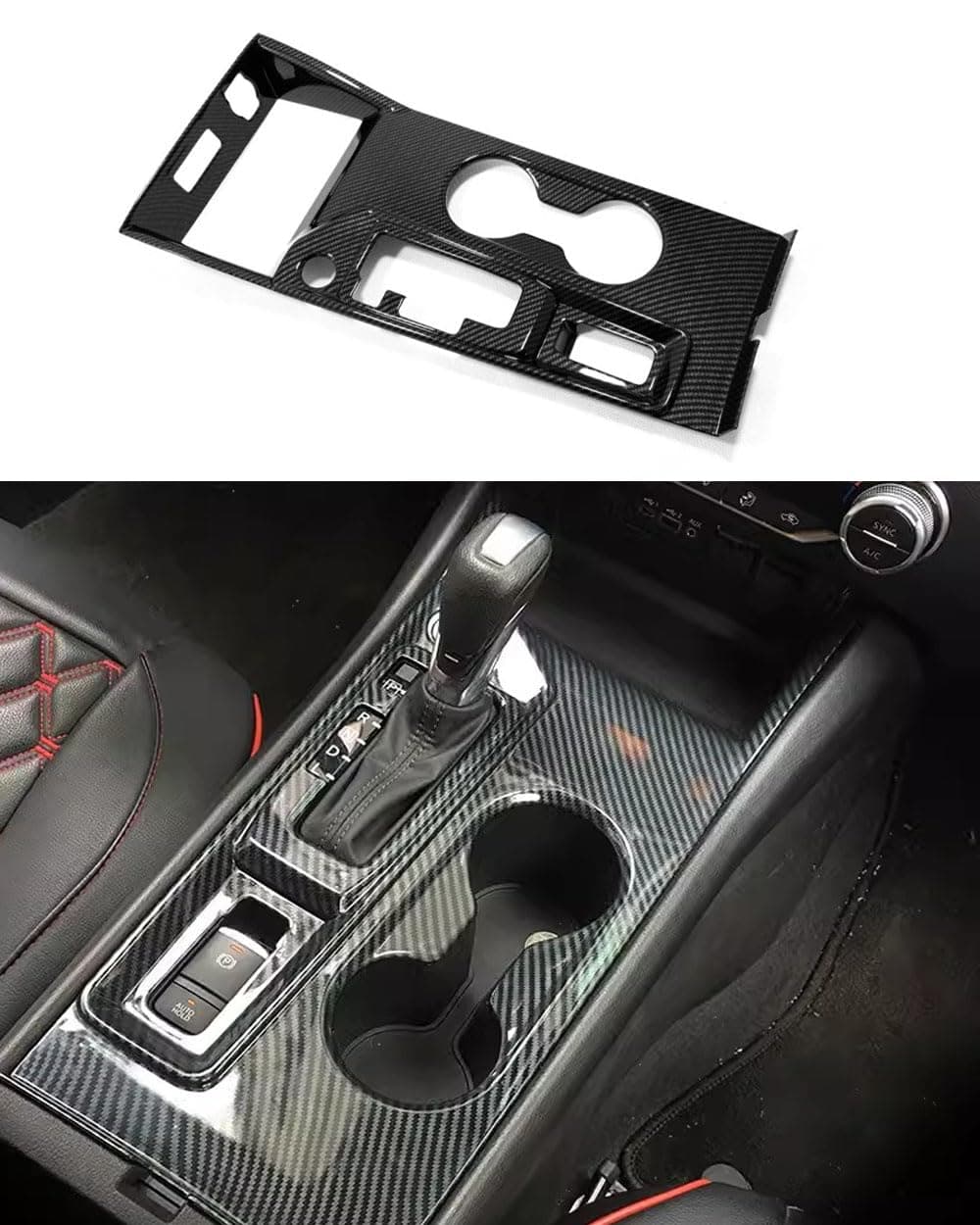 ANUNFRRE Car Accessories Fit for Nissan Altima 20192023 ABS Interior Center Console Gear Shift Panel Cover Trim 1PC Set Carbon Fiber