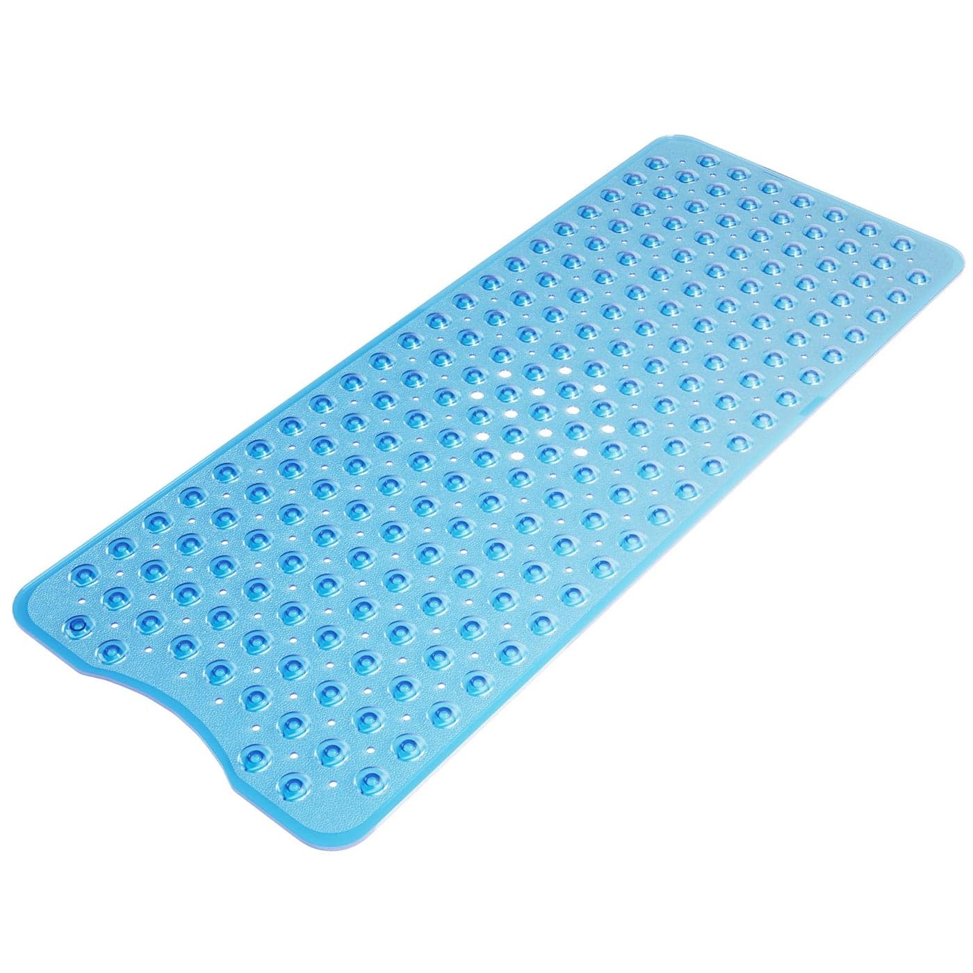 AmazerBath Shower Mat Non Slip 40 x 16 Inches Shower Stall Mats with Suction Cups and Drain Holes Non Slip Bath Mat for Tub for Elderly Kids Clear Blue