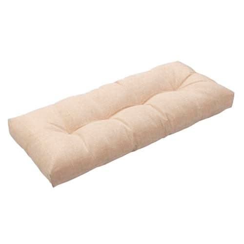 Magpie Fabrics Patio Bench Cushion 45"x18", Indoor/Outdoor Non-Slip Water Resistant Long Seat Pads, Tufted Loveseat Cushion for Swing, Settee, Window, Garden, Wicker, Front Porch (Beige Textured)
