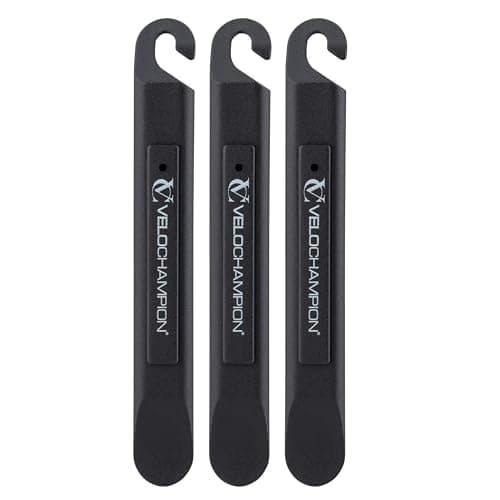 VeloChampion Puncture Repair Kit | Self-Adhesive Bike Tyre Patches for Road, MTB, BMX, Ebike| Travel Size Bicycle Puncture Repair Kit | 6, 10 or 40 Pack + Optional Tyre Levers (3pk Tire Levers)