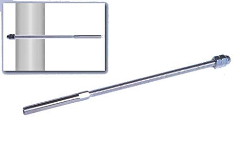 VistaView CableTec Stainless Steel DIY Hand-Crimp Long Threaded Tension Ends for 1/8" Cable Railing (7-1/2” Long, for 4x4 or 6x6 Deck Wood Posts) - Lot of 10