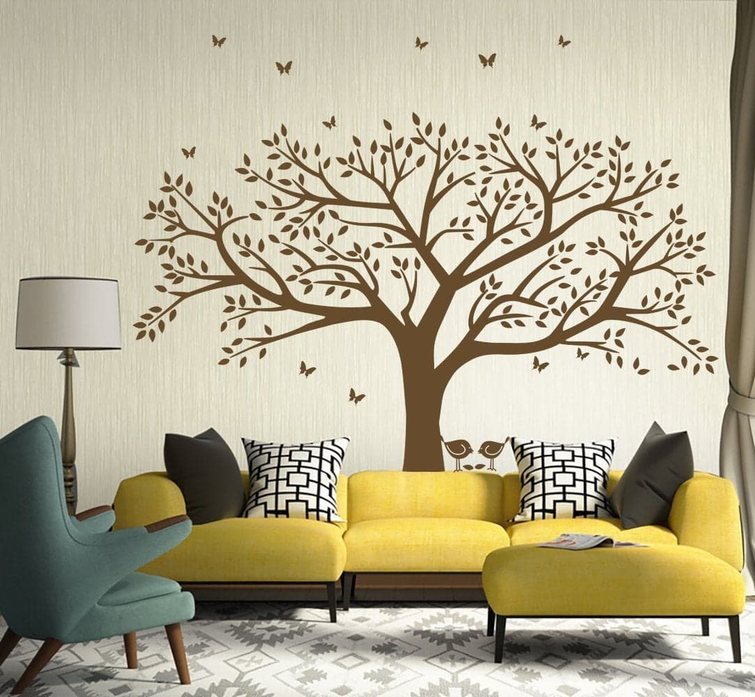 Giant Family Photo Tree Wall Decal Wall Sticker Vinyl Mural Art for Home Decor Room Decor Brown