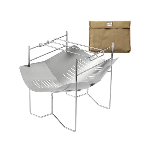 CAMPINGMOON Solo Grill SOLO-A4 Portable Camping Fire Pit Outdoor Lightweight Small 10.4"x16.3"x10.8" Carry Bag Included