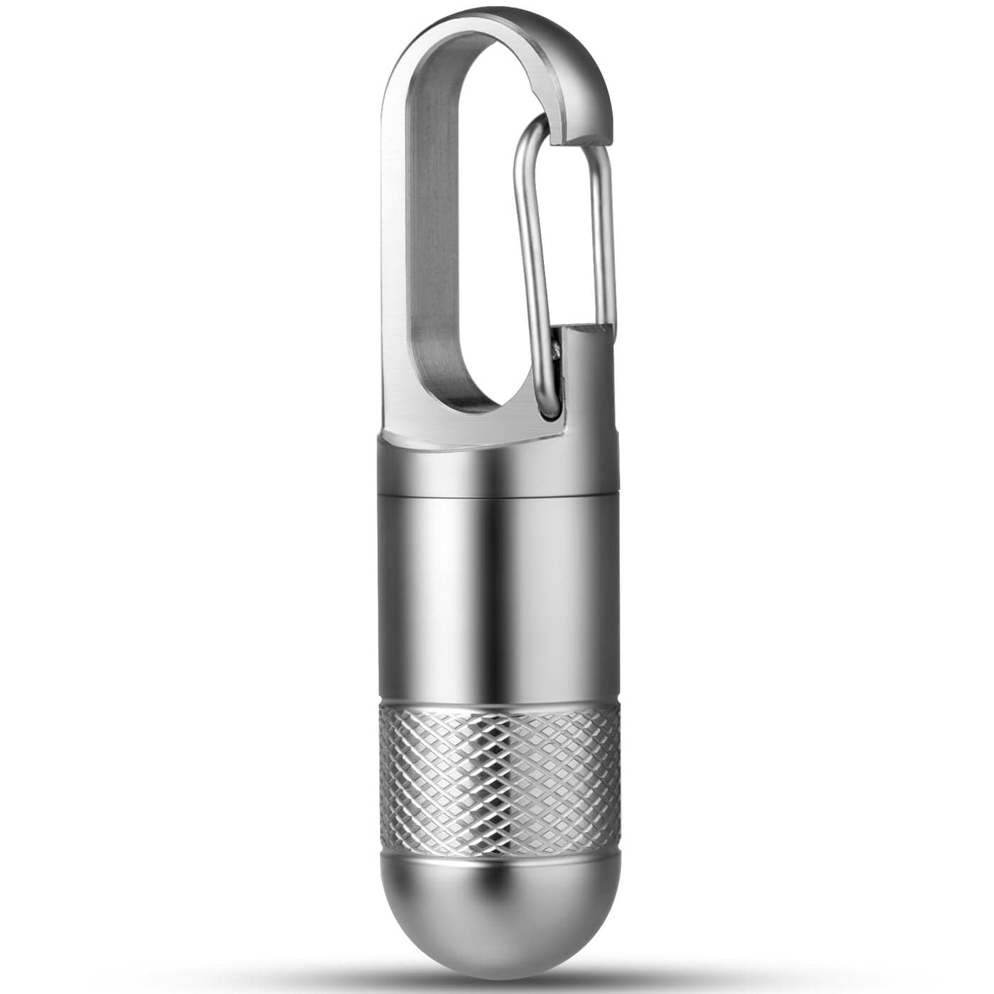 TISUR Titanium Pill Case Keychain Holder Travel Box Container Portable Organizer Waterproof Metal Bottle Gray Small 106 Inch