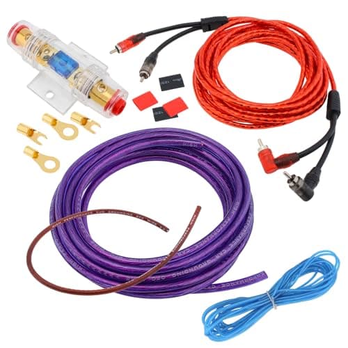 DriSentri 1 Set 8 Gauge Car Audio Amplifier Wiring Kit with Fuse Suit Subwoofer Power Amplifier AMP Installation Cable Kit