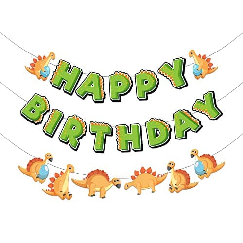 Festiko® Dino Theme Birthday Decoration,Dinosaur Birthday Party Supplies,Dinosaur Party Decorations for Kids,Kids Birthday Decoration Item Banner