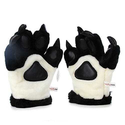 1 Pairs Cute Lifelike Panda Gloves Panda Paws Winter Warm Gloves