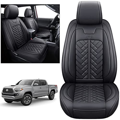 Tomatoman Toyota Tacoma Seat Covers Front Custom for 2005-2022 2023 2024 2025 Trucks Access Crew Extended Double Cab TRD Sports SR V6 Heavy Duty Car Cushions(2 PCS Front/Black)
