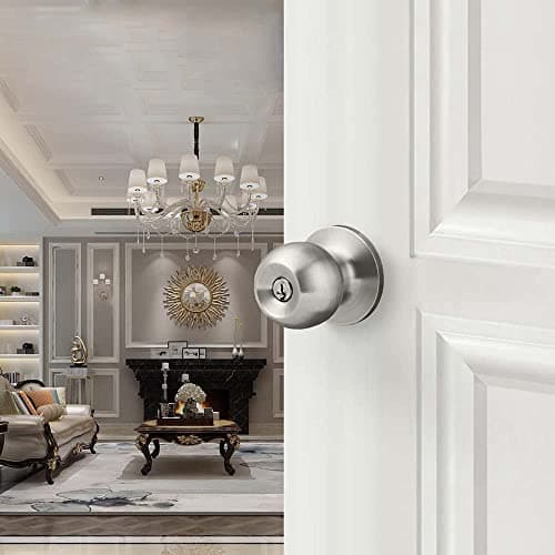 VOLO Stainless Steel Main Door Tubular Lockset with Keys, Entry Door Knob with Lock for Home and Office Security