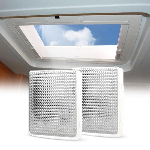 RVGUARD 2 Pack 14x14x3 RV Vent Insulator Reflective RV Skylight Cover with NoSlip Design 3Layer Foam RV Vent Cover for Standard 14x14 RV Vents