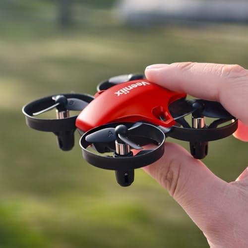 Veeniix V995 Red Mini Drone for Kids and BeginnersIndoor RC Quadcopter Plane with 3D Flips 360 Rotation Circle Fly Auto Hover Headless Mode 21Mins 3 Batteries Gift for Boys and Girls