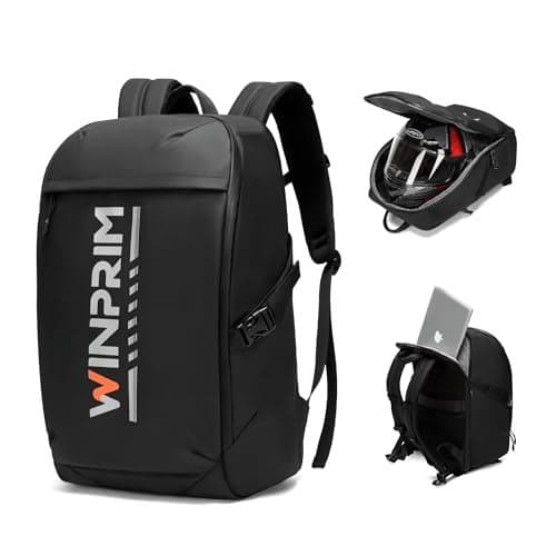 WINPRIM Motorcycle Helmet Backpack Large Capacity Reflective Waterproof Laptop Backpack with Padded Electronics Compartment Mochilas Para Motociclistas for Cycling Hiking Riding