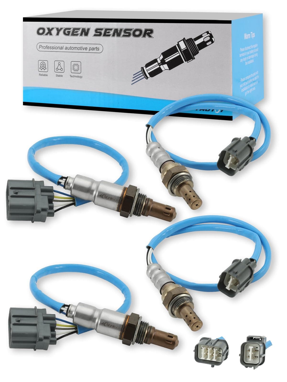 TAUTOY 4 PCS 234-5010 234-4355 234-4368 O2 Oxygen Sensor Upstream and Downstream (3.0L 3.2L 3.5L) for Honda Accord Odyssey Pilot Ridgeline 2003-2008,for Acura MDX RL TL 2003-2008