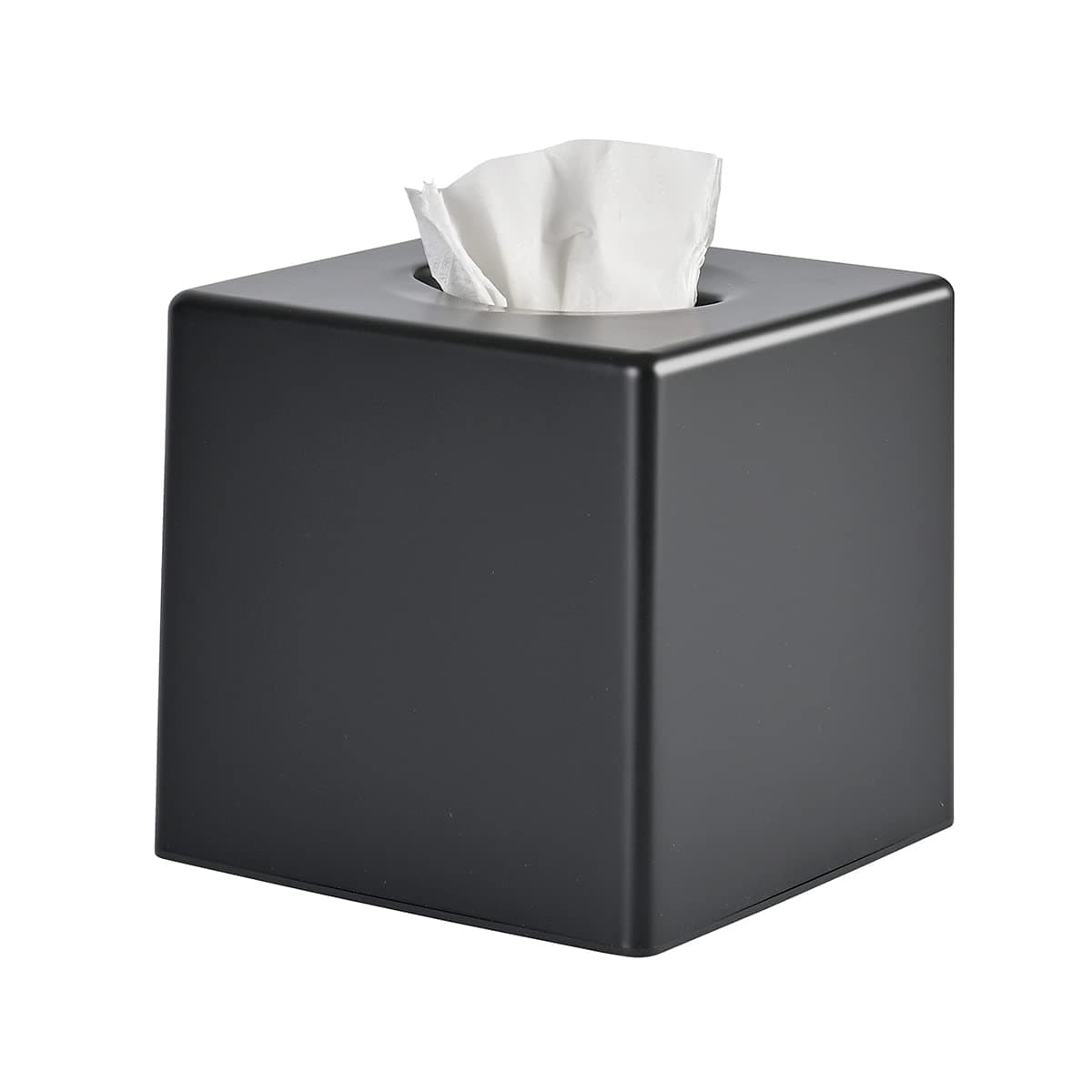 Yin Hand Tissue Box Cover Square Facial Tissue Holder Storage for Bathroom Vanity Countertops Dressers Night Stand Parlors and Offices Black