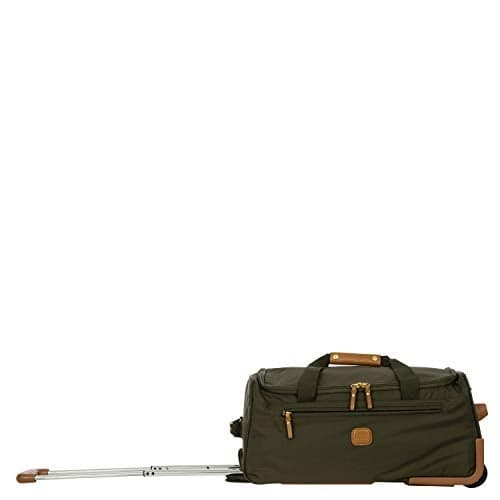 Bric's X-Bag Rolling Duffel Bag - 21 Inch Carry On Travel Bag for Men and Women - Luxury Weekender Luggage - Olive