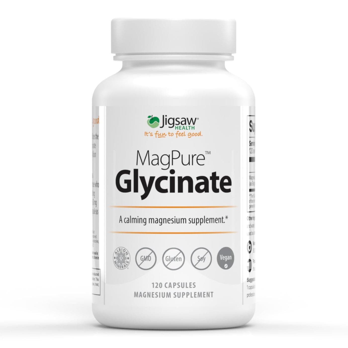 Jigsaw Health MagPure Glycinate Premium Magnesium Glycinate Capsules 120 Servings