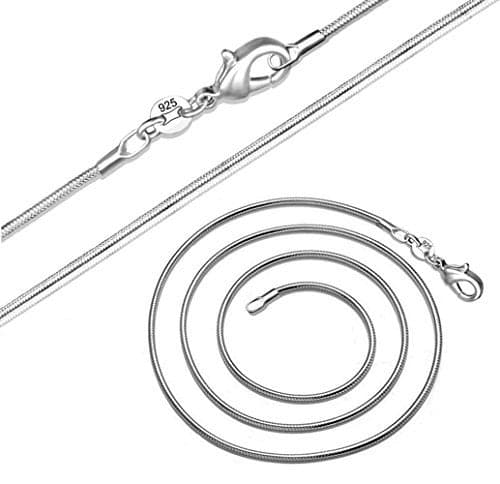Cutesmile Fashion Jewelry 925 Sterling Silver Italian 1mm/2mm/3mm Snake Chain Crafted Necklace (16Inches, 1MM)