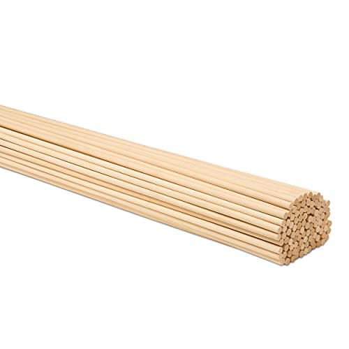 Dowel Rods Wood Sticks Wooden Dowel Rods 516 x 18 Inch Unfinished Hardwood Sticks for Crafts and DIYers 100 Pieces by Woodpeckers
