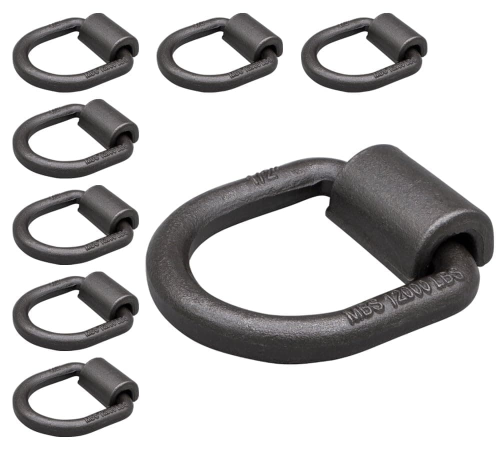 Mytee Products 8 Pack 12 Heavy Duty WeldOn Forged D Ring 12000 Lbs
