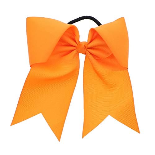 Orange Jumbo Bow Pony with Tails