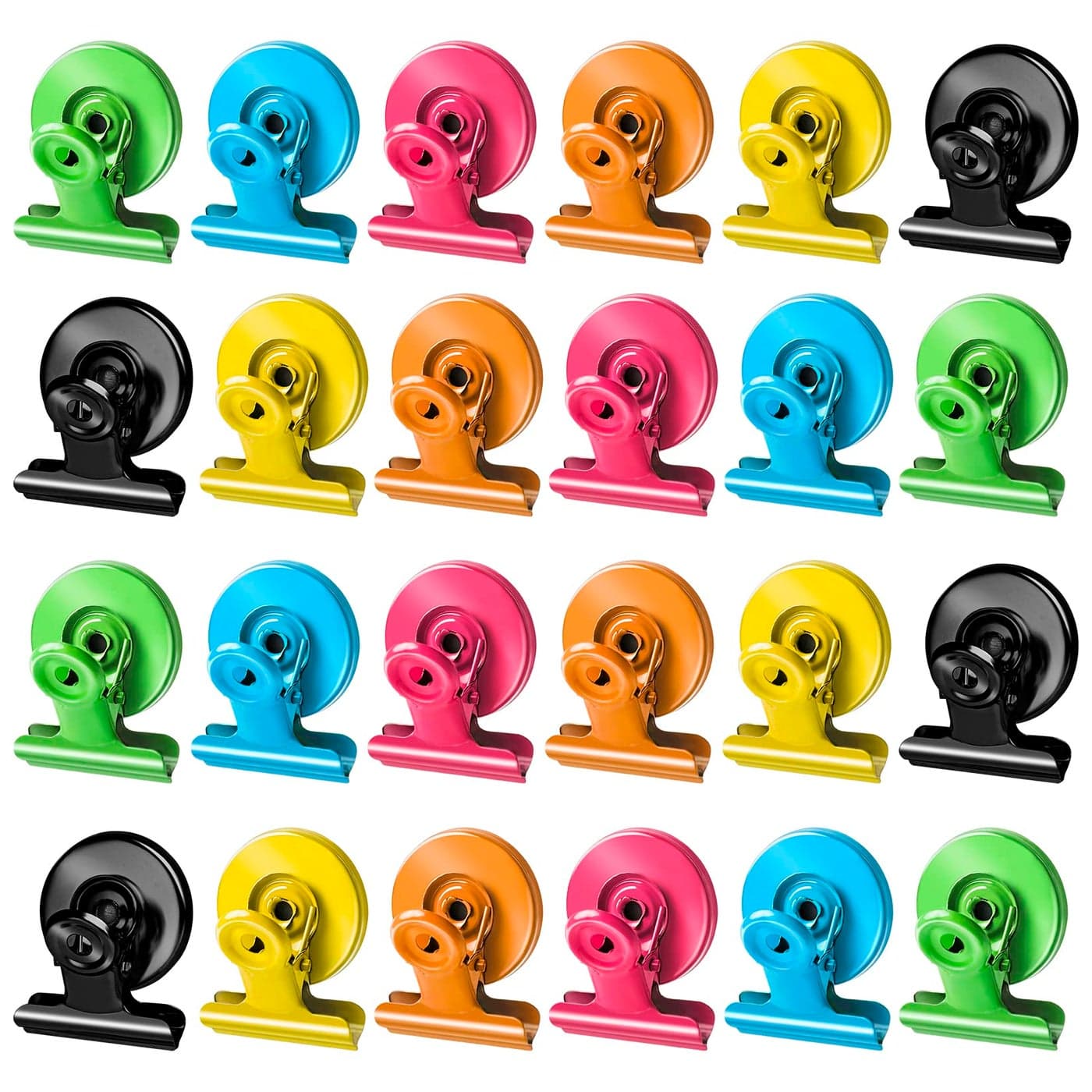 Grtard 24pack Magnetic Clips Cute Magnet Clips for Fridge Colorful Magnetic Clips Heavy Duty Strong Magnetic Clip Magnets NoScratch Magnetic Clips for Refrigerator Whiteboard Locker Classroom