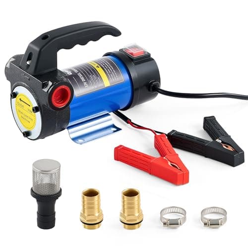 Orion Motor Tech Diesel Transfer Pump, 12V Fuel Transfer Pump, 12 gpm Portable Electric Fuel Pump for Oil Change, Automotive Marine Self Priming Oil Extractor Pump Suction Pump for Cars Boats Mowers