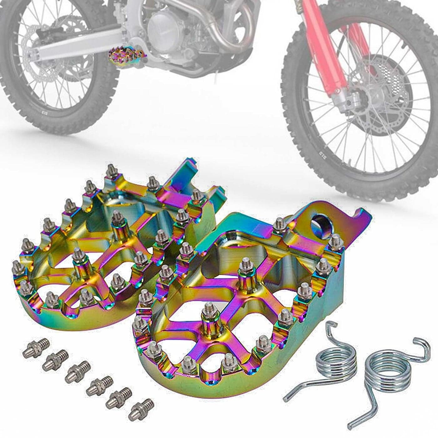 IUVWISN Dirt Bike Foot PegsMotorcycle Footpegs Wider Foot Rest Pedal CNC for CRF250L 1221 CRF300L 2123 CRF250R 0423 CRF450R 0223 CRF150R 0723 CRF 250X 450X 450RL CR 125 250 Africa Twin Quenching
