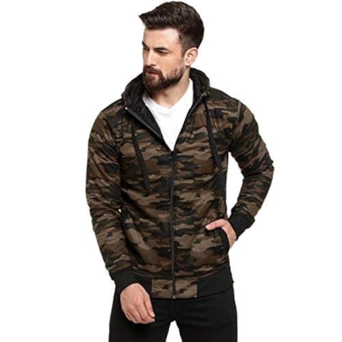 Campus Sutra Full Sleeve Men Camouflage Casual Stylish Jacket(AAZ19_JKCAMO1_M_PLN_OGBG_AZ_M)