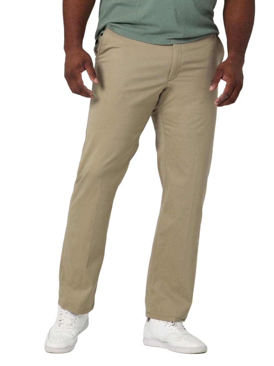 Lee Men's Big & Tall Extreme Motion Flat Front Regular Straight Pant Original Khaki 46W x 30L