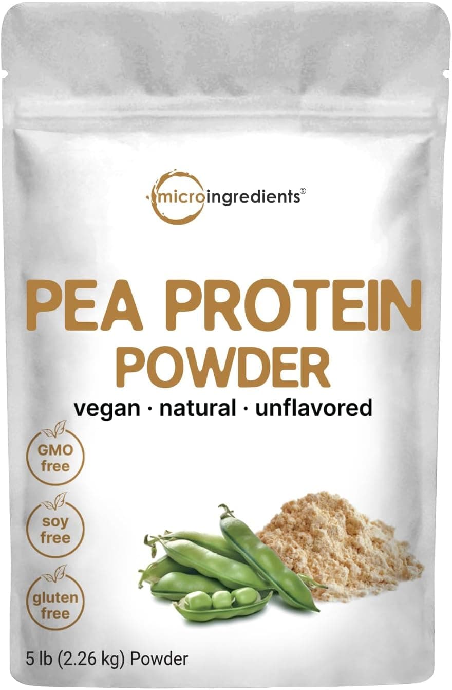 Micro Ingredients North American Grown Pea Protein Powder 5 Pounds Plant Based Unflavored Complete Vegan Protein Source 27g Serving Rich in BCAAs EAAs NonGMO Keto Friendly