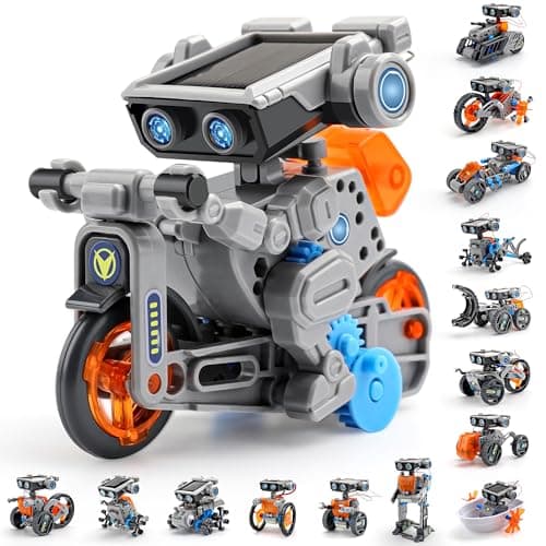 AOHU Solar Robot Building Kit STEM Gift for Boys Aged 813 DIY 15in1 Educational Science Building Toy Solar or Battery Powered Robotic Set for Children Birthday with 212 Pieces