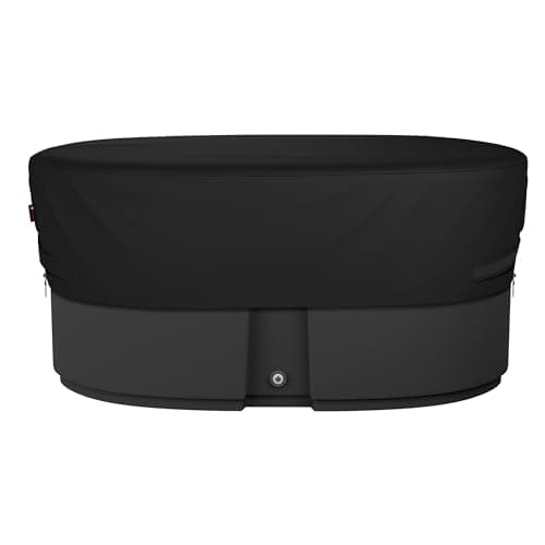 iBirdie Outdoor Waterproof 100 Gallon Stock Tank Cover for Ice Bath Cold Plunge Pool 600D Heavy Duty Weatherproof Oval Tub Covers Compatible for Rubbermaid Water Trough