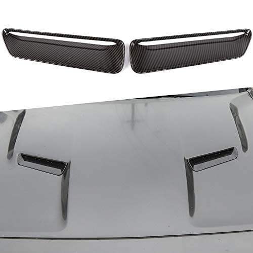 JeCar Carbon Fiber Hood Scoop Vent Inserts Trim for 2015-2024 Dodge Challenger Exterior Accessories