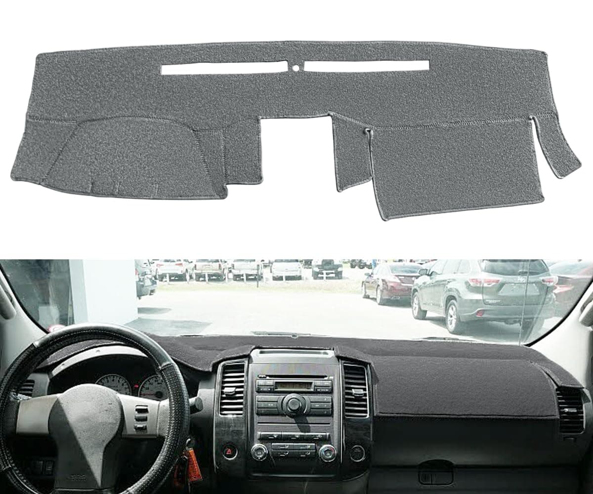 Dash Cover Mat Pad Carpet Custom Fit for Nissan Frontier 2005-2021/Xterra 2005-2015/Pathfinder 2005-2012, 2009-2012 Suzuki Equator Dashboard Pad Cap Carpet Protector (Dark Gray) Y66