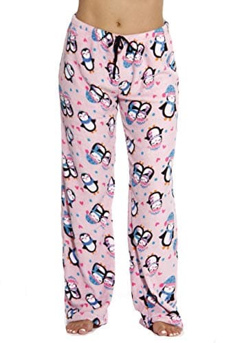 6339-10126-XS Just Love Women's Plush Pajama Pants - Petite to Plus Size Pajamas,Pink - Penguin Love,X-Small