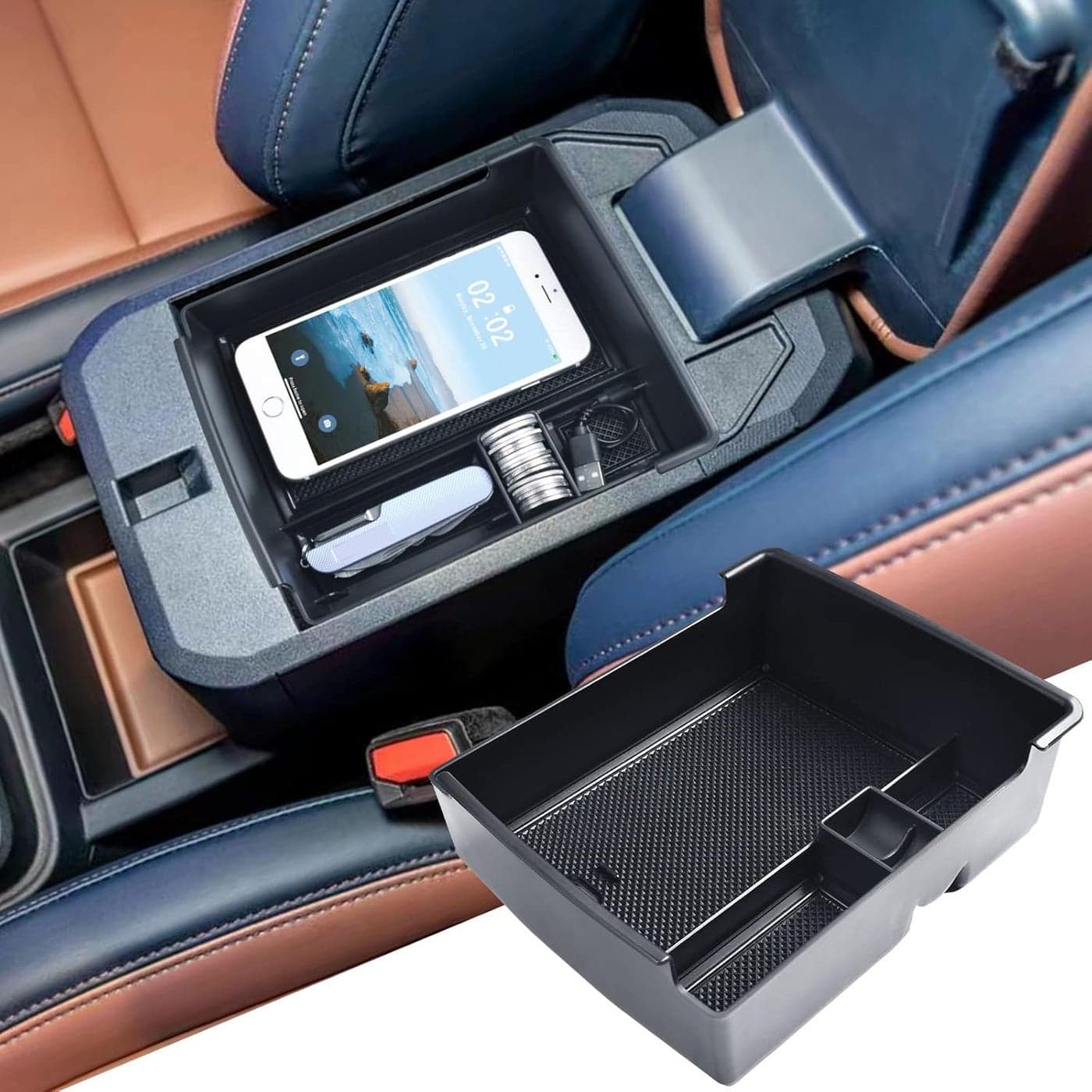 EDBETOS Center Console Organizer Tray for Ford Maverick 2022-2023 - Black