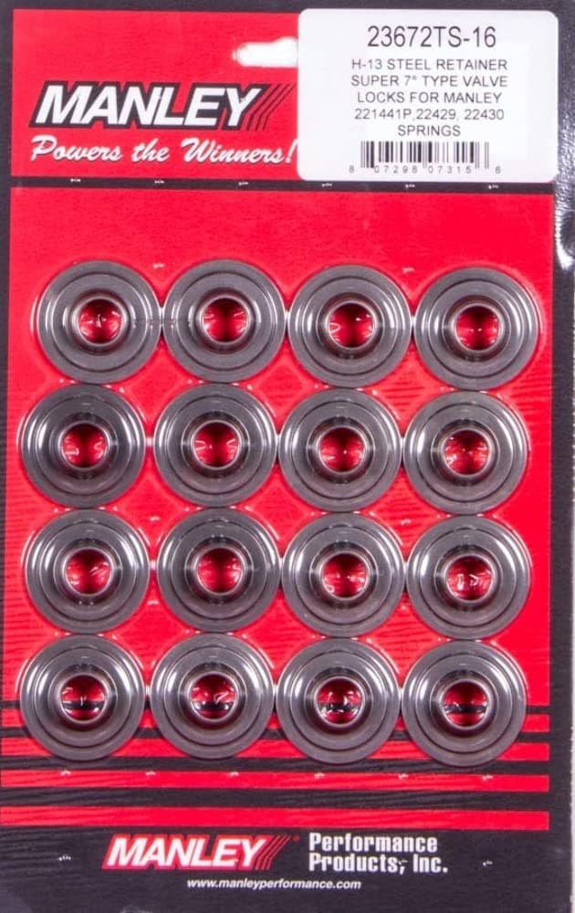 Manley 23672TS-16 - Super 7 H-13 Lwt Valve Spring Retainers