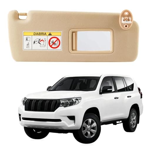 YZQPNB Sun Visor Compatible with 2009-2023 Toyota Land Cruiser Prado KDJ155/KDJ150 2010-2023 Lexus GX460 with Makeup Mirror Front Right Passenger Side Replaces 74310-0G030-A0(Beige)