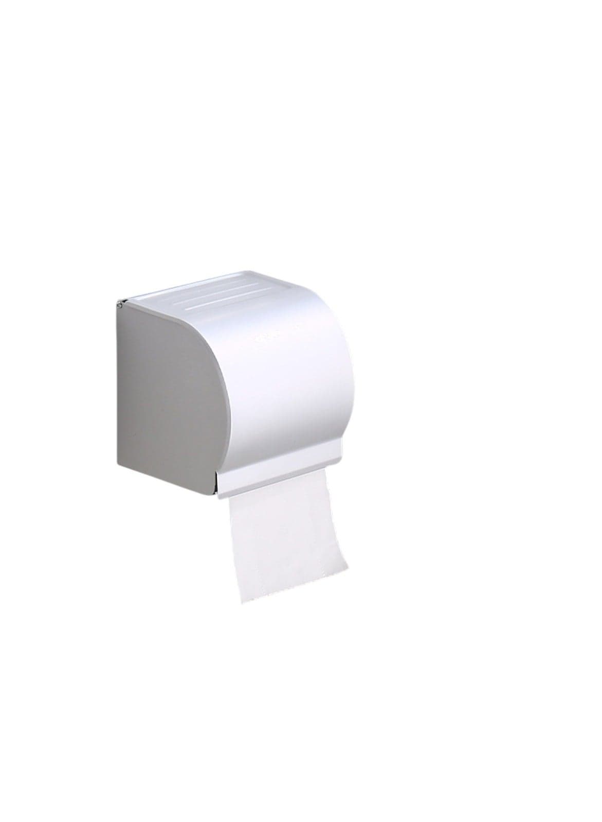 Round White Toilet Tissue Box – Space Aluminum K8 (High-Grade) 13cm × 11cm × 13cm