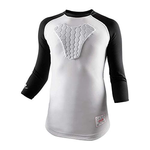 McDavid Youth HEX Sternum Raglan 3/4 Sleeve Shirt (Large, Black)
