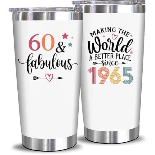NewEleven 60th Birthday Gifts For Women - 1965 60th Birthday Decorations For Woman - 60 Year Old Gifts For Women, Mom, Wife - 20 Oz Tumbler