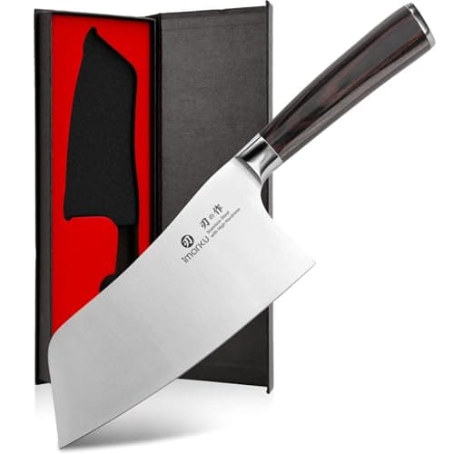 imarku Kitchen Knife, 7 Inch Ultra Sharp Butcher Knife - Japanese SUS440A Stainless Steel Meat Cleaver with Ergonomic Handle, Meat Knife for Home, Kitchen, Restaurant - Fathers Day
