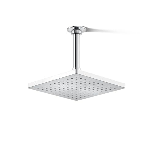 KOHLER K-26148-G-CP Honesty Square Rainhead, 1.75 GPM, 8" Rain Shower Head, Powerful Rain Spray, Durable Construction, Contemporary Look, Polished Chrome