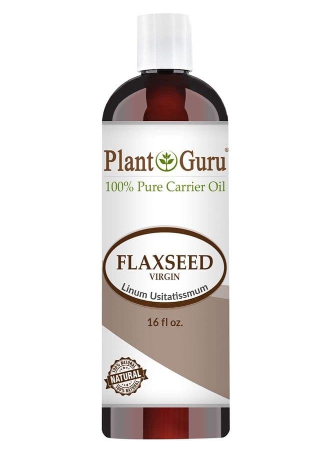 Flaxseed Oil 16 oz Virgin, Unrefined Cold Pressed 100% Pure Natural Carrier - Skin, Body And Face. Great For Psoriasis, DYI Creams, Lotions and Lip balms.